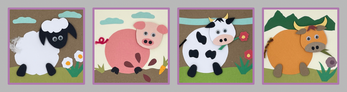 GE-FA-Strip-Header SueC Design and Web - Googly Eyes Farm Animal Cards - Parent/Grandparent and Child Kit
